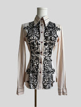 Load image into Gallery viewer, Y2K Philosophy di Alberta Ferretti Velvet Button Down Shirt