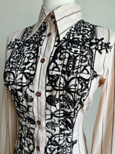 Load image into Gallery viewer, Y2K Philosophy di Alberta Ferretti Velvet Button Down Shirt